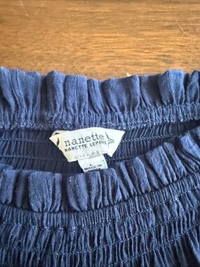 Nanette Lepore Navy Smocked Maxi Skirt